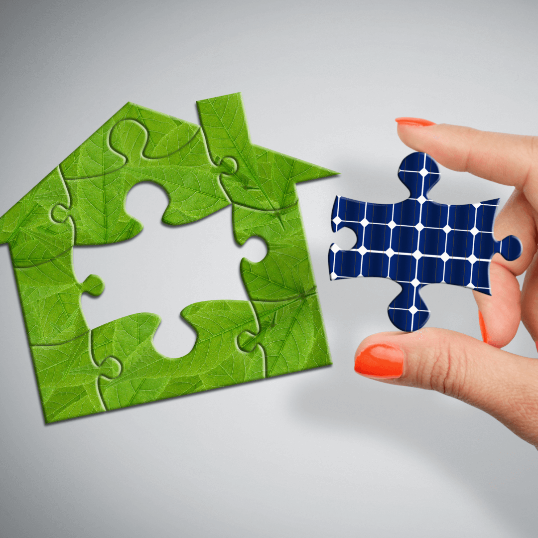 3 Reasons We Moved Beyond Obsessing Over Solar Brands 18 A person holding a puzzle piece with a green house and solar panels.